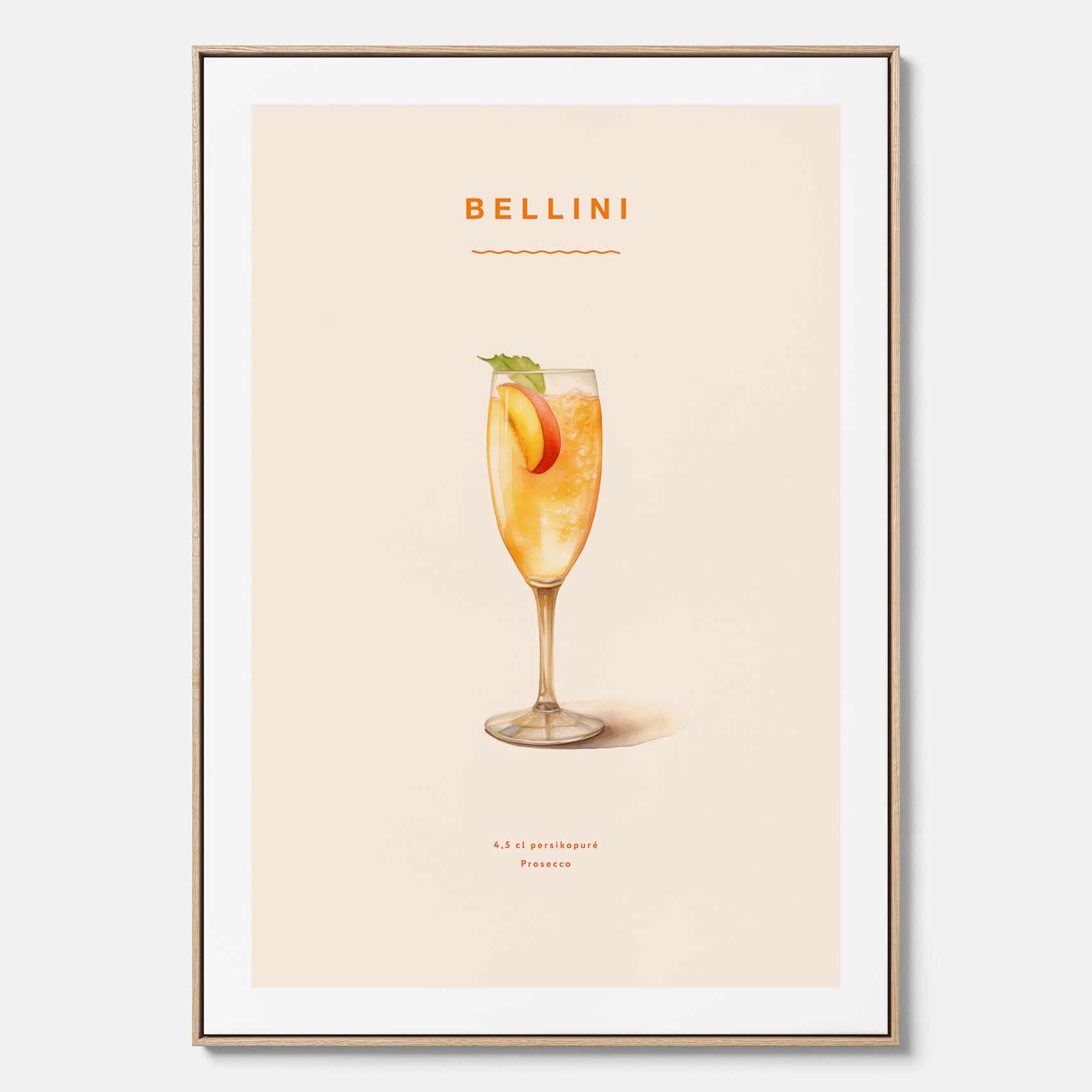 Canvastavla med Bellini Poster – Affisch med drink, drinkposter