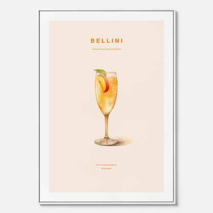 Canvastavla med Bellini Poster – Affisch med drink, drinkposter