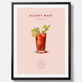 Bloody Mary canvastavla – Affisch med drink, drinkposter med cocktail, Bloody Mary recept poster