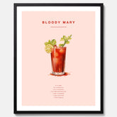 Bloody Mary Tavla – Affisch med drink, drinkposter med cocktail, Bloody Mary recept poster