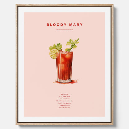 Bloody Mary canvastavla – Affisch med drink, drinkposter med cocktail, Bloody Mary recept poster