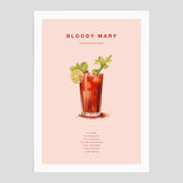 Bloody Mary poster – Affisch med drink, drinkposter med cocktail, Bloody Mary recept poster