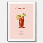 Bloody Mary canvastavla – Affisch med drink, drinkposter med cocktail, Bloody Mary recept poster
