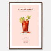 Bloody Mary Tavla – Affisch med drink, drinkposter med cocktail, Bloody Mary recept poster