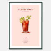 Bloody Mary Tavla – Affisch med drink, drinkposter med cocktail, Bloody Mary recept poster