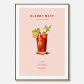 Bloody Mary canvastavla – Affisch med drink, drinkposter med cocktail, Bloody Mary recept poster