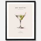 Tavla med en Dry Martini Poster – Affisch med drink, drinkposter med cocktail, Dry Martini recept poster