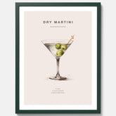 Tavla med en Dry Martini Poster – Affisch med drink, drinkposter med cocktail, Dry Martini recept poster
