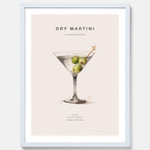 Tavla med en Dry Martini Poster – Affisch med drink, drinkposter med cocktail, Dry Martini recept poster