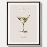 Canvastavla med en Dry Martini Poster – Affisch med drink, drinkposter med cocktail, Dry Martini recept poster