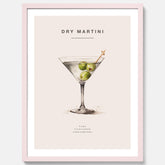 Tavla med en Dry Martini Poster – Affisch med drink, drinkposter med cocktail, Dry Martini recept poster