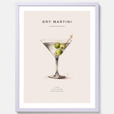 Tavla med en Dry Martini Poster – Affisch med drink, drinkposter med cocktail, Dry Martini recept poster