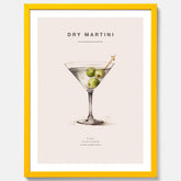 Tavla med en Dry Martini Poster – Affisch med drink, drinkposter med cocktail, Dry Martini recept poster