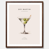 Tavla med en Dry Martini Poster – Affisch med drink, drinkposter med cocktail, Dry Martini recept poster