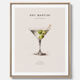 Canvastavla med en Dry Martini Poster – Affisch med drink, drinkposter med cocktail, Dry Martini recept poster