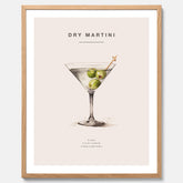 Tavla med en Dry Martini Poster – Affisch med drink, drinkposter med cocktail, Dry Martini recept poster