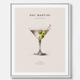 Canvastavla med en Dry Martini Poster – Affisch med drink, drinkposter med cocktail, Dry Martini recept poster