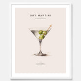 Tavla med en Dry Martini Poster – Affisch med drink, drinkposter med cocktail, Dry Martini recept poster