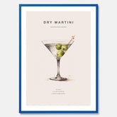 Tavla med en Dry Martini Poster – Affisch med drink, drinkposter med cocktail, Dry Martini recept poster