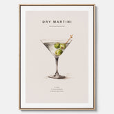 Canvastavla med en Dry Martini Poster – Affisch med drink, drinkposter med cocktail, Dry Martini recept poster