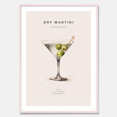 Tavla med en Dry Martini Poster – Affisch med drink, drinkposter med cocktail, Dry Martini recept poster