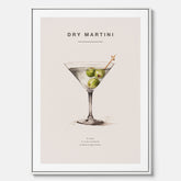 Canvastavla med en Dry Martini Poster – Affisch med drink, drinkposter med cocktail, Dry Martini recept poster