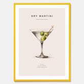 Tavla med en Dry Martini Poster – Affisch med drink, drinkposter med cocktail, Dry Martini recept poster