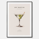 Canvastavla med en Dry Martini Poster – Affisch med drink, drinkposter med cocktail, Dry Martini recept poster