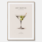 Canvastavla med en Dry Martini Poster – Affisch med drink, drinkposter med cocktail, Dry Martini recept poster