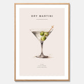 Tavla med en Dry Martini Poster – Affisch med drink, drinkposter med cocktail, Dry Martini recept poster