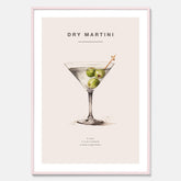 Tavla med en Dry Martini Poster – Affisch med drink, drinkposter med cocktail, Dry Martini recept poster