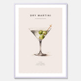 Tavla med en Dry Martini Poster – Affisch med drink, drinkposter med cocktail, Dry Martini recept poster