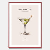 Tavla med en Dry Martini Poster – Affisch med drink, drinkposter med cocktail, Dry Martini recept poster
