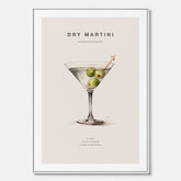 Canvastavla med en Dry Martini Poster – Affisch med drink, drinkposter med cocktail, Dry Martini recept poster