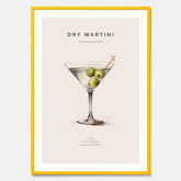 Tavla med en Dry Martini Poster – Affisch med drink, drinkposter med cocktail, Dry Martini recept poster