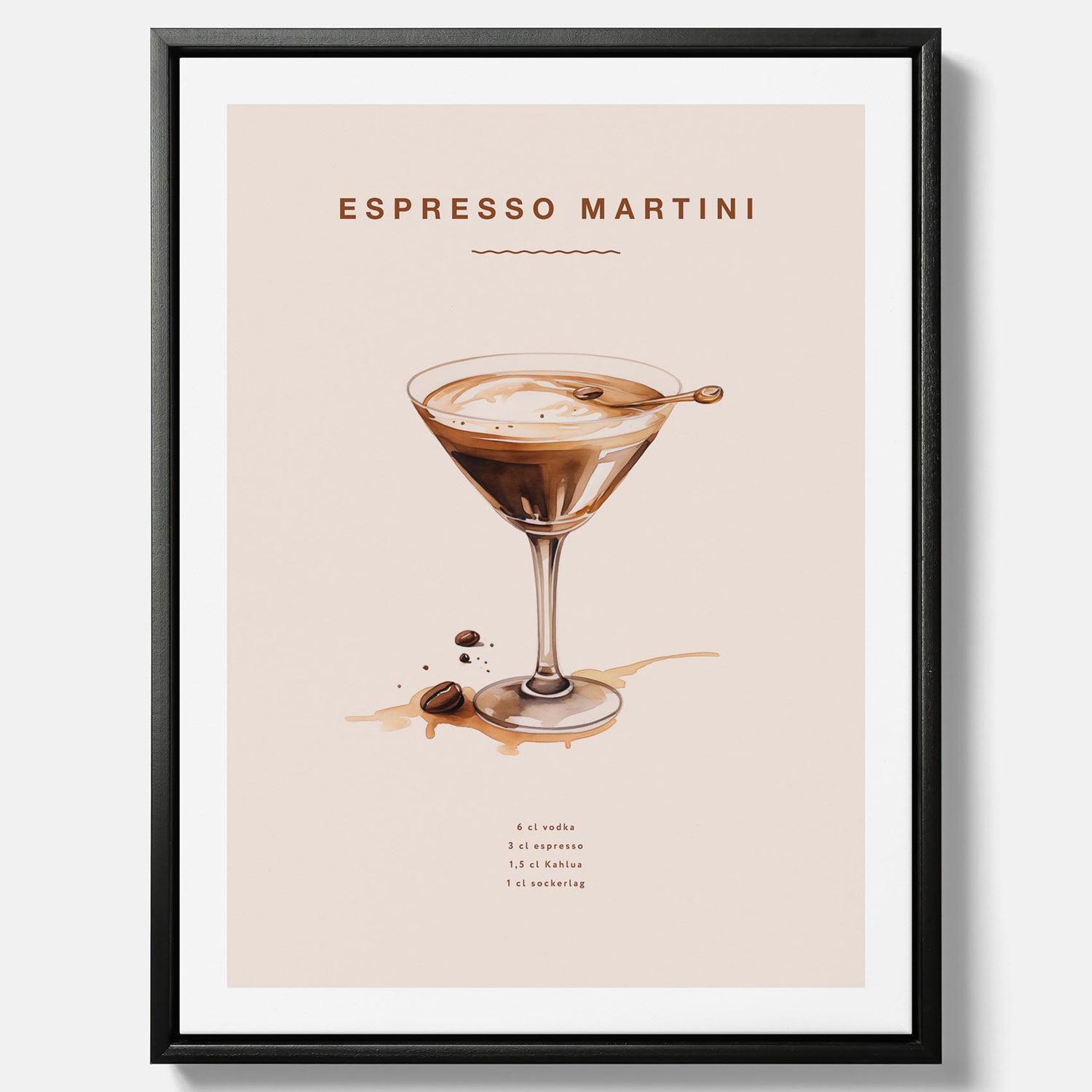 Canvastavla med Espresso Martini drink poster, drinkposter, drinktavla