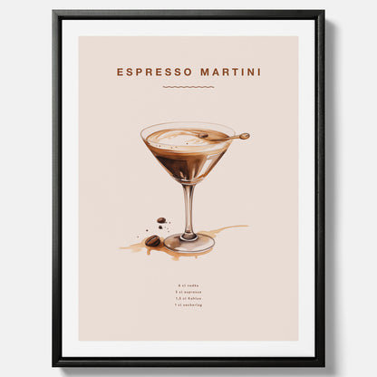 Canvastavla med Espresso Martini drink poster, drinkposter, drinktavla