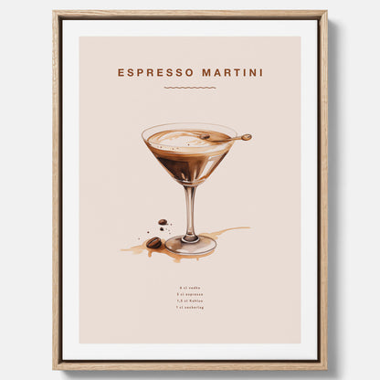 Canvastavla med Espresso Martini drink poster, drinkposter, drinktavla