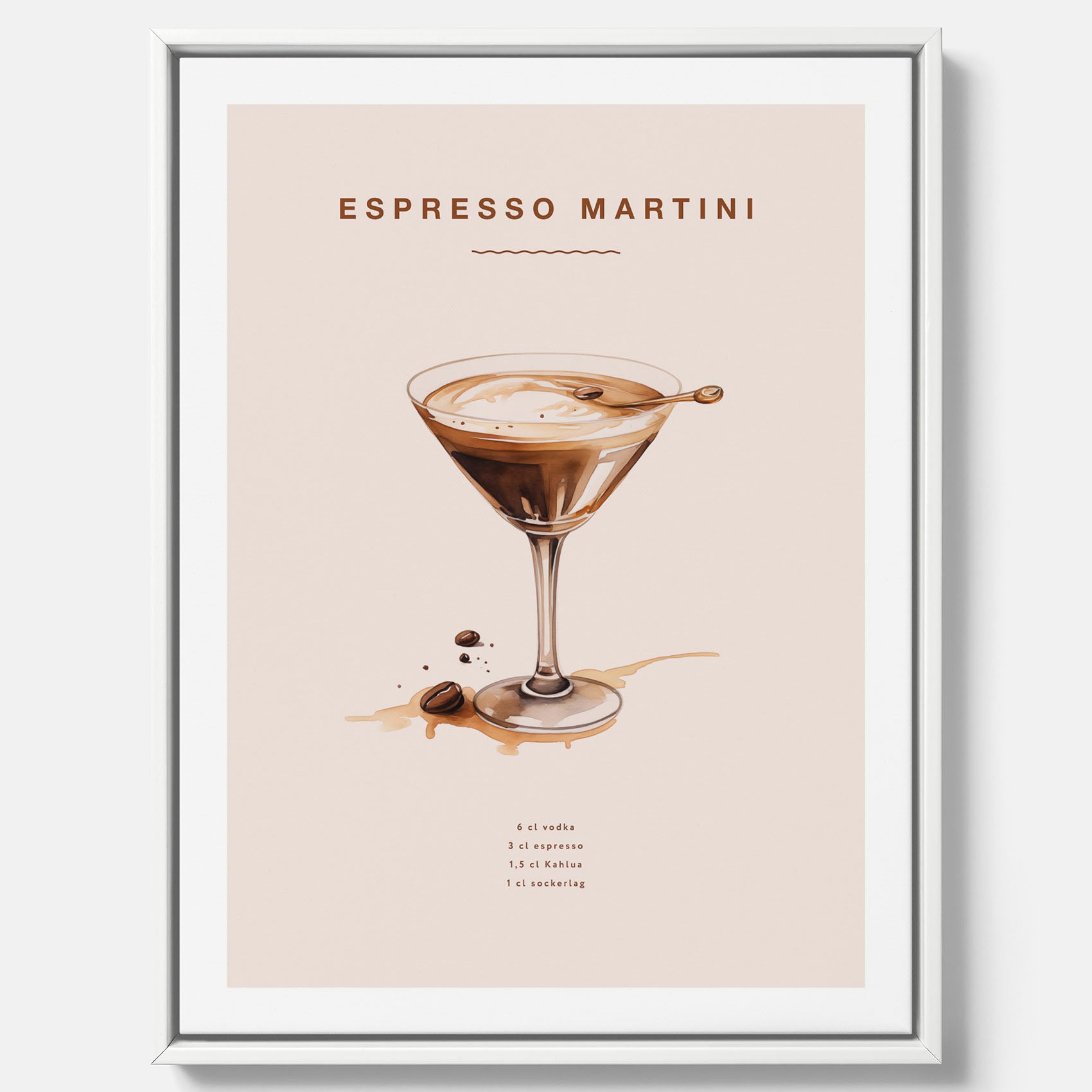 Canvastavla med Espresso Martini drink poster, drinkposter, drinktavla