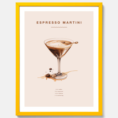 Tavla med Espresso Martini drink poster, drinkposter, drinktavla