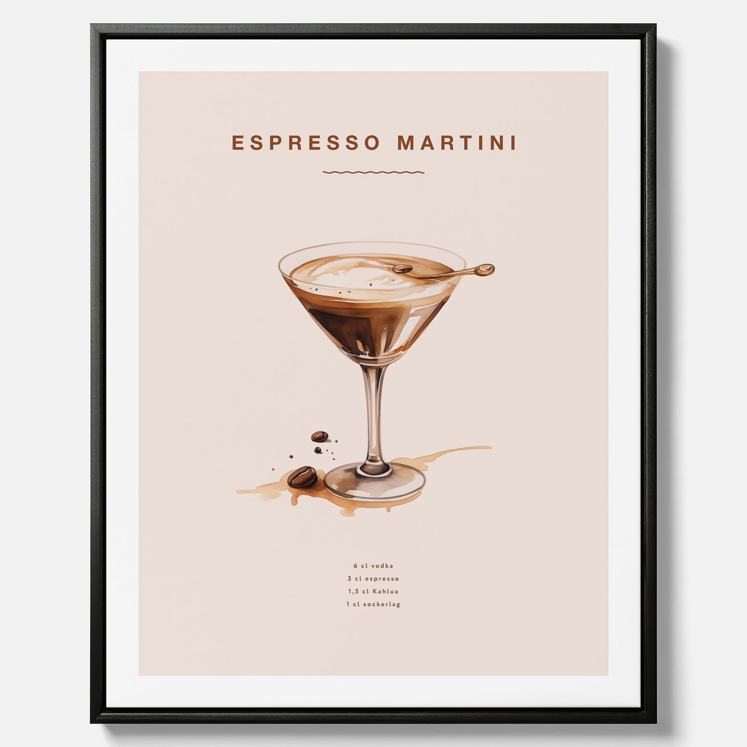 Canvastavla med Espresso Martini drink poster, drinkposter, drinktavla