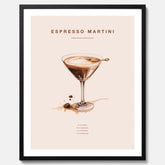Tavla med Espresso Martini drink poster, drinkposter, drinktavla