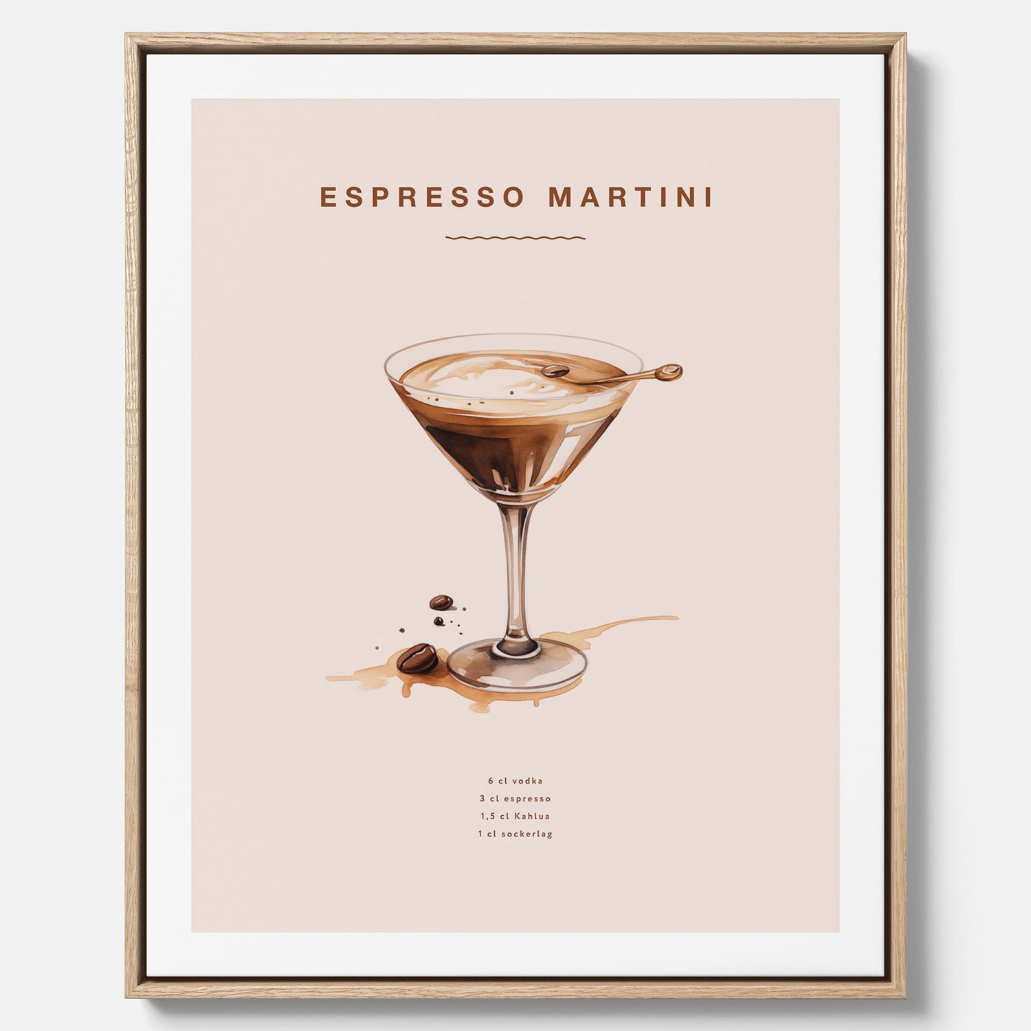 Canvastavla med Espresso Martini drink poster, drinkposter, drinktavla