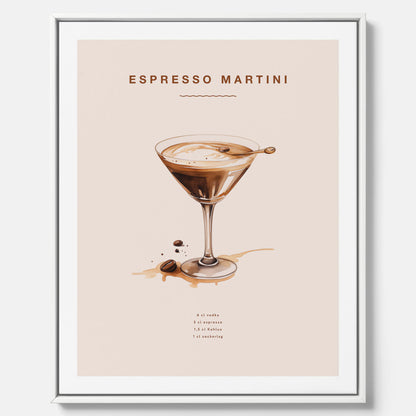 Canvastavla med Espresso Martini drink poster, drinkposter, drinktavla
