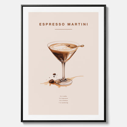 Canvastavla med Espresso Martini drink poster, drinkposter, drinktavla