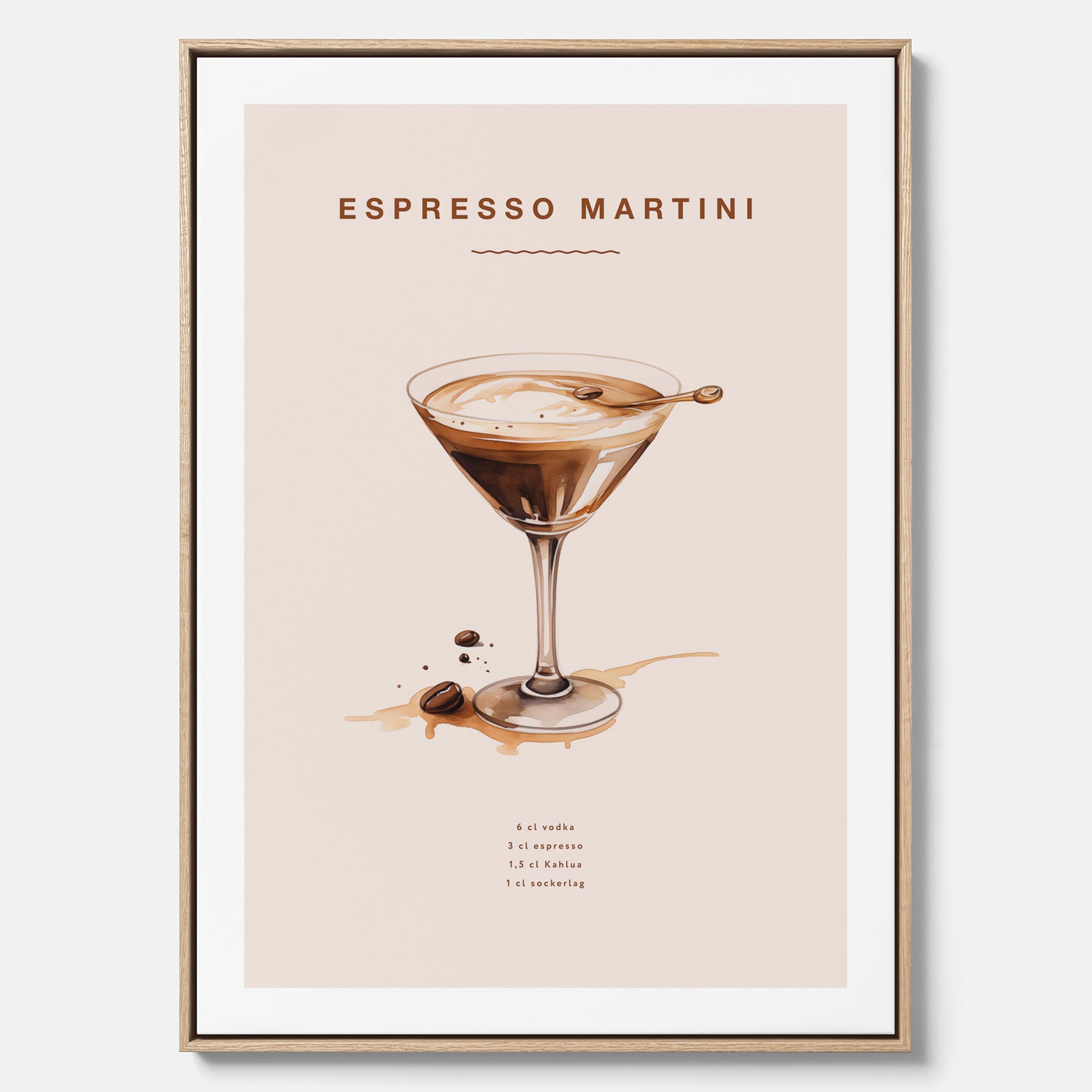 Canvastavla med Espresso Martini drink poster, drinkposter, drinktavla
