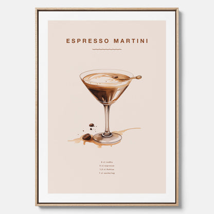 Canvastavla med Espresso Martini drink poster, drinkposter, drinktavla