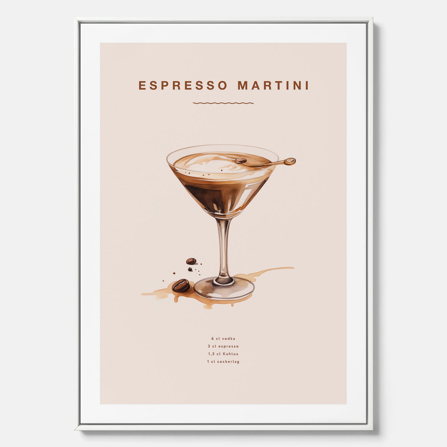 Canvastavla med Espresso Martini drink poster, drinkposter, drinktavla