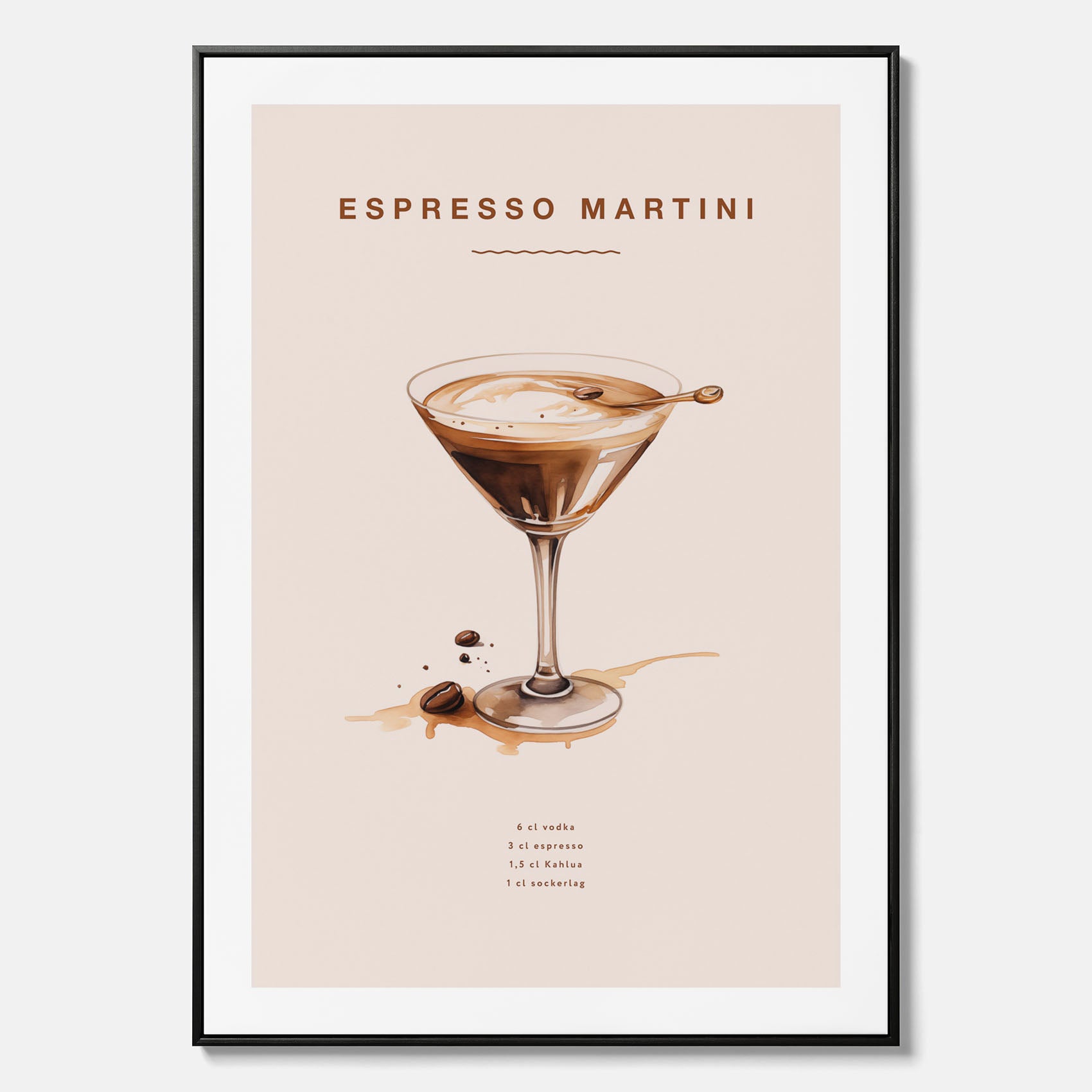 Canvastavla med Espresso Martini drink poster, drinkposter, drinktavla