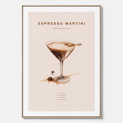 Canvastavla med Espresso Martini drink poster, drinkposter, drinktavla